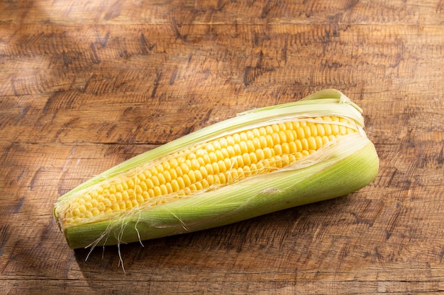 Corn on the cob on the table sweet corn