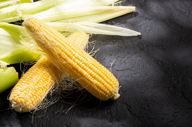 Corn on the cob on the table sweet corn