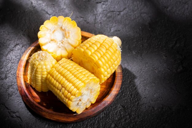 Corn on the cob on the table sweet corn