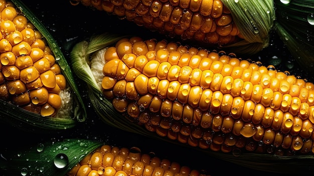 Corn on the cob with a small black spot on the top