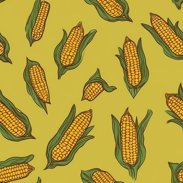 Photo corn on the cob on a yellow background.