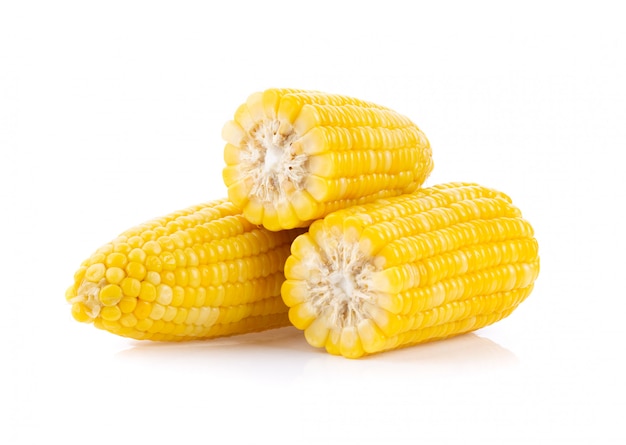 Corn cobs isolated