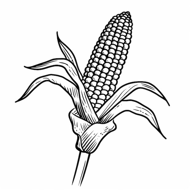 Photo corn coloring page