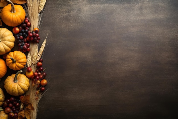 Corn on a dark background with a gold leaf and a dark background.