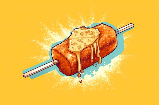 Corn dog illustration Food illustration Generative AI