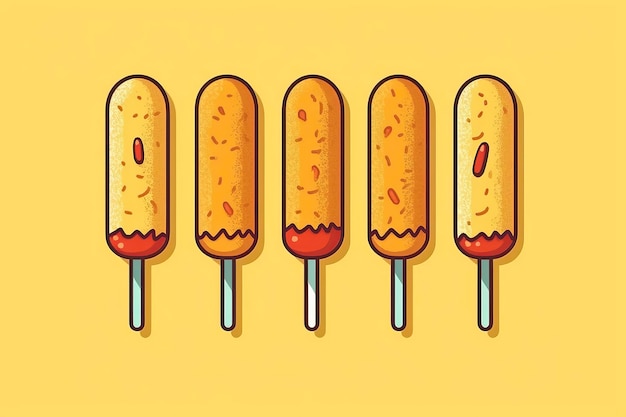 Corn dog illustration Food illustration Generative AI