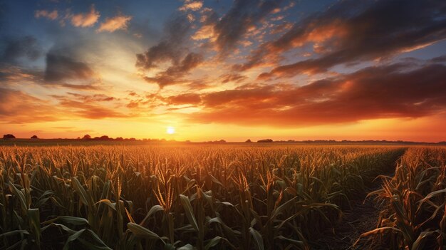 corn field at sunsetAIGenerative AI