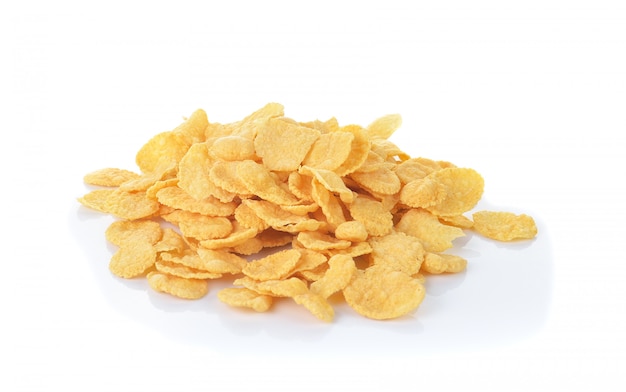 Corn flakes isolated on white