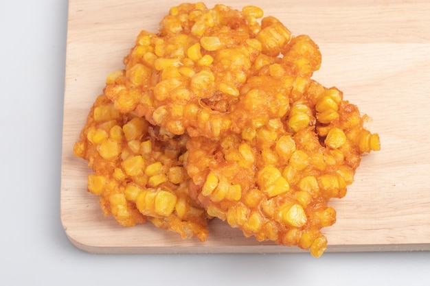 Corn Fritters on white background