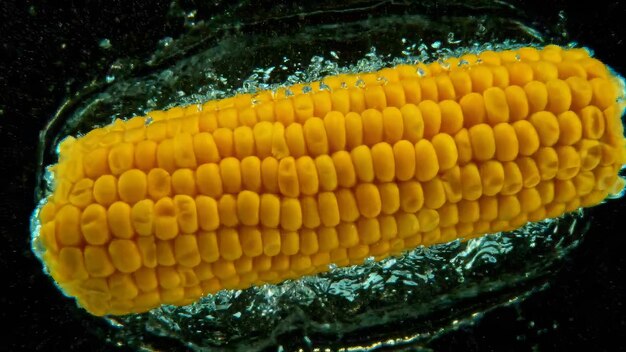 Photo corn into water