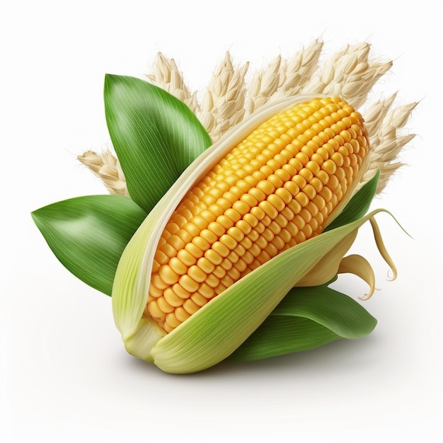 Corn isolated on white background ai generated illustration