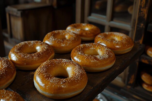 Photo corn made fresh doughnut buns