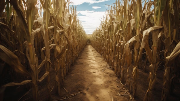 Corn maze fun and challenging activity in the field