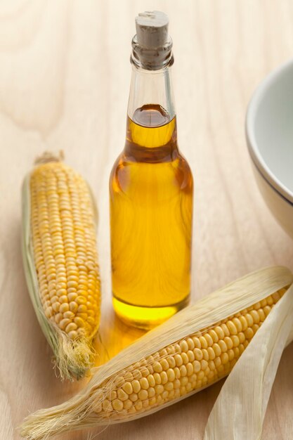 Corn oil in a bottle