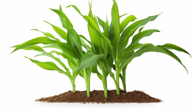 Corn Plant Elevation Front View Isolated