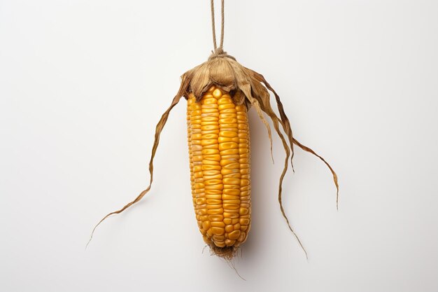 Photo corn in the pod isolated from corn field on white wall