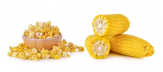 Corn and Pop Corn isolated