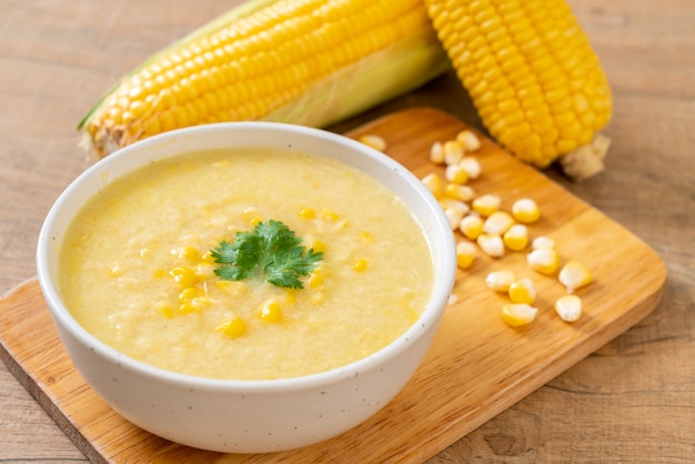 Photo corn soup bowl