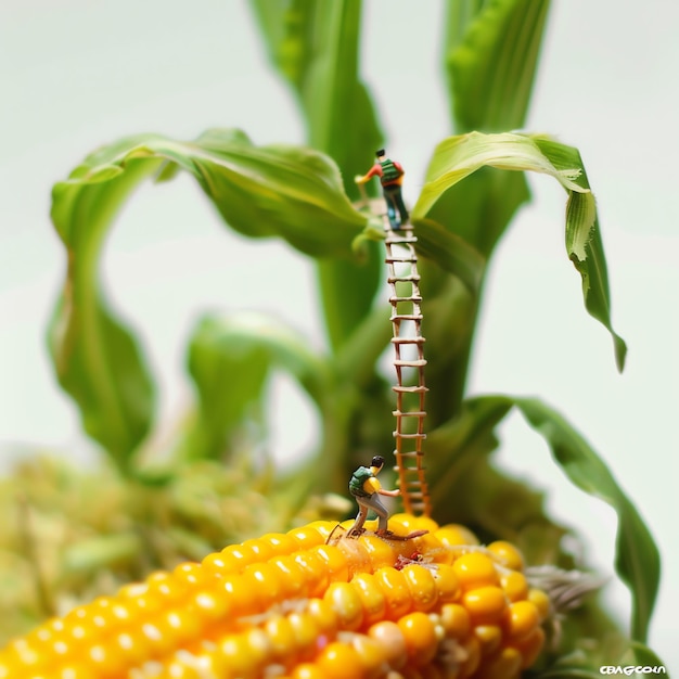 Photo a corn that has the word corn on it