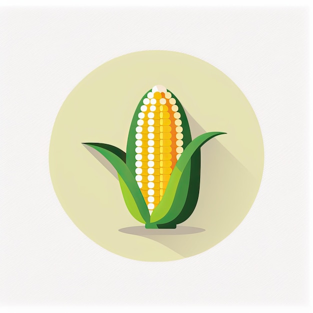 Foto corn vegetable cute playful flat icon door generative ai