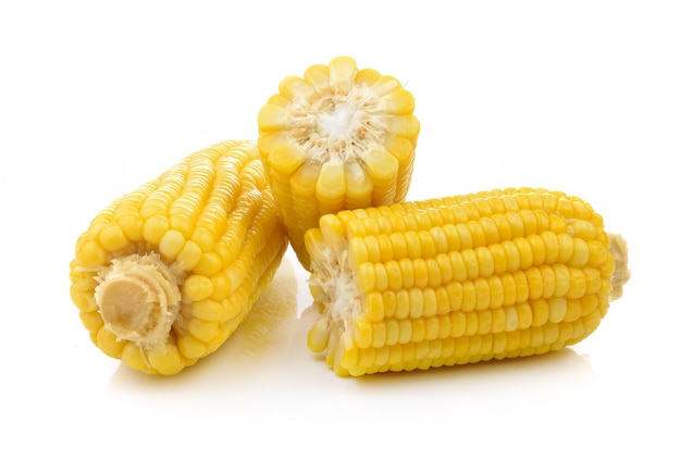 Photo corn on white