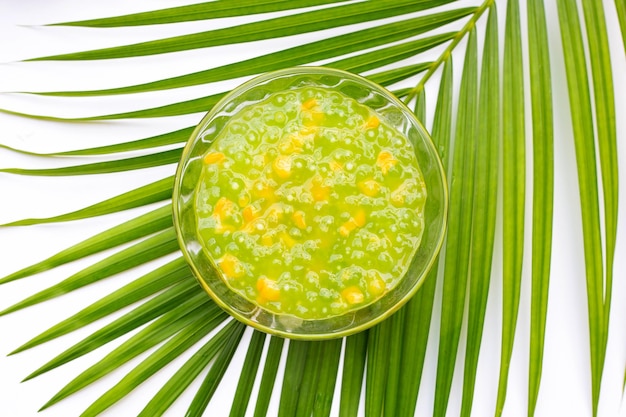 Corn with tapioca pearls in coconut milk