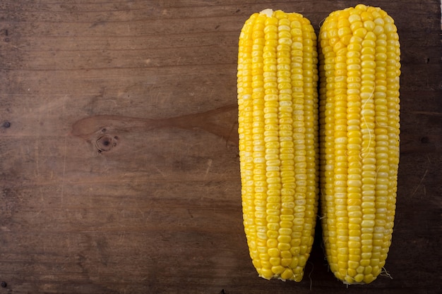 corn on wooden background