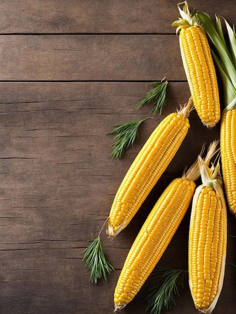 corn on the wooden table