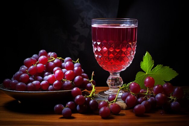 Cornels in a wooden spoon and a glass of juice