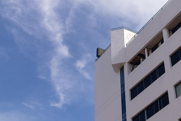 A corner of the building and blue sky in Jakarta