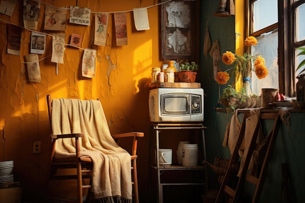 corner of the house where the dirty laundry is located