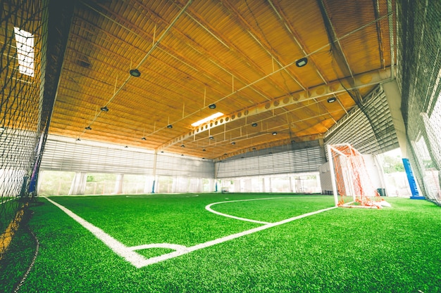 Corner Line of an indoor football soccer training field