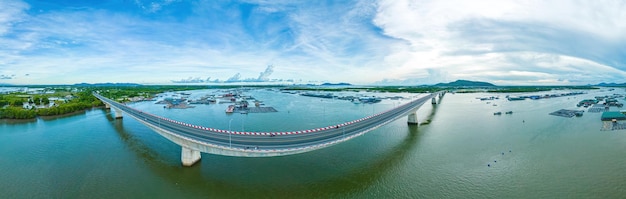 A corner of the oyster feeding farm float fishing village in Long Son commune Ba Ria Vung Tau province Vietnam People living and doing feed fish industry at floating village