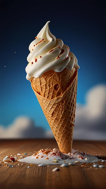 Photo cornetto ice cream ai photo