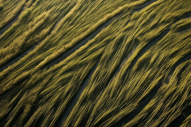 Photo cornfield aerial view patterns and beauty corn