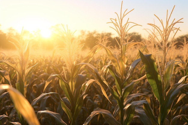 Cornfield in de vroege ochtend licht showcasing th 00268 00