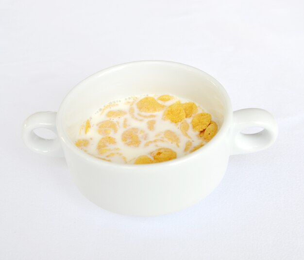 Cornflakes nel latte