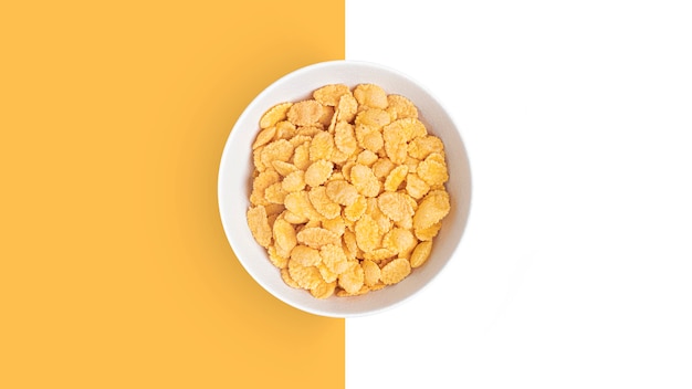 Cornflakes on a white background