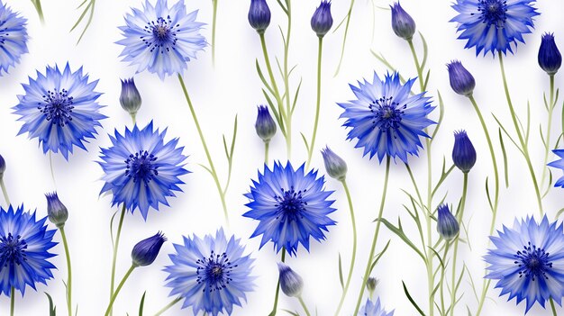 Photo cornflower flower pattern background flower background texture