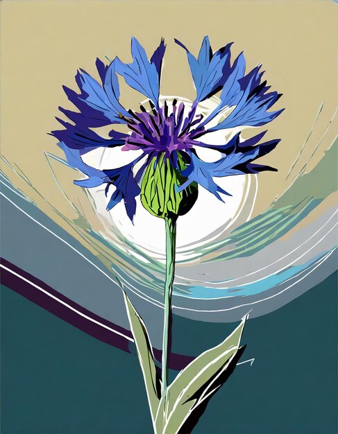 Cornflower flowers illustration