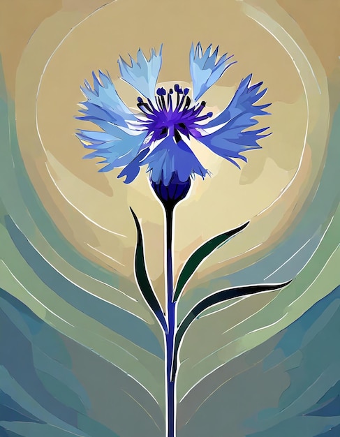 Cornflower flowers illustration