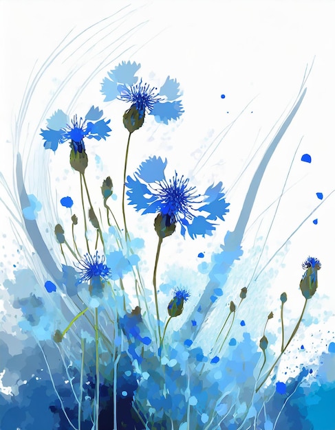 Cornflower flowers illustration