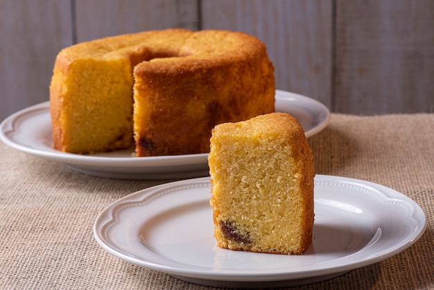 Cornmeal cake. Typical from June party in Brazil