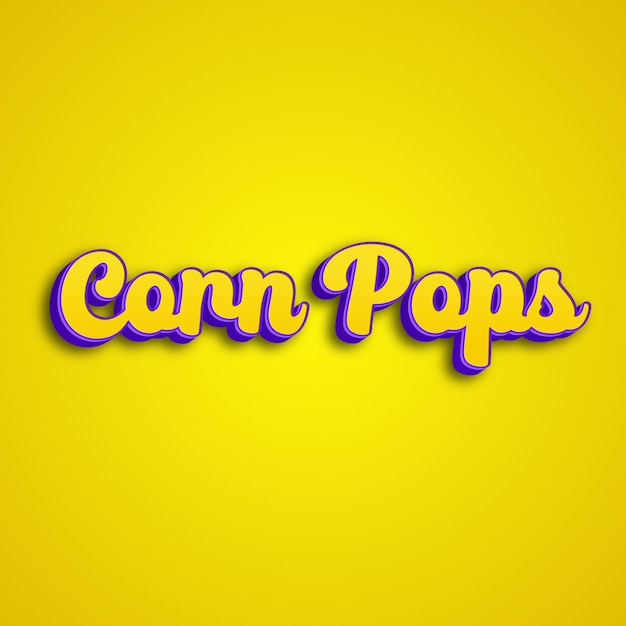 Photo cornpops typography 3d design yellow pink white background photo jpg