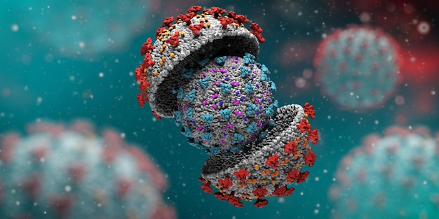 Corona Virus Coronavirus Epidemische Pandemie Covid19 Concept 3d render illustratie