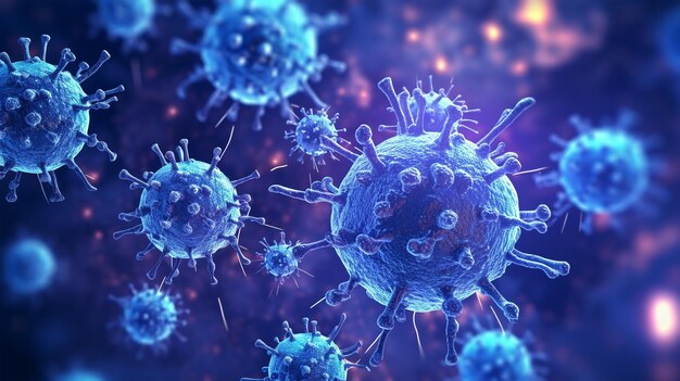 Corona virus picture on an abstract background The concept of pandemic disease viral infections