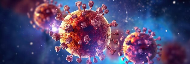 Foto corona nel concetto di diffusione dell'arteria rossa e protezione contro il virus corona generative ai