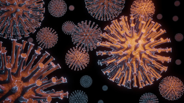 coronavirus 2019-ncov microscope virus close up.