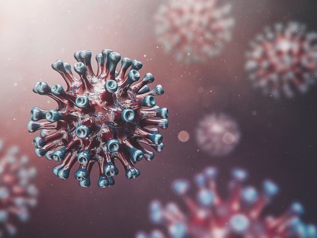 Coronavirus 2019-nCov новый коронавирусный концепт 3D-рендеринга