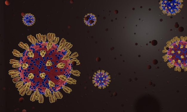 Photo coronavirus 2019ncov novel coronavirus cell concept dangerous flu strain cases as a pandemic microscope virus close up 3d rendering
